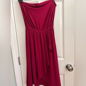 Ann Taylor Asymmetrical Burgundy Dress